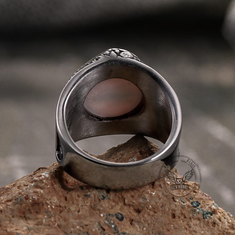 Valknut Ouroboros Devil Eye Stainless Steel Ring