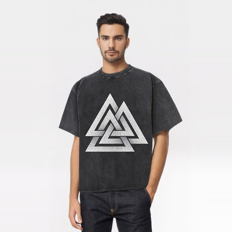 Valknut Totem Viking Washed T-shirt