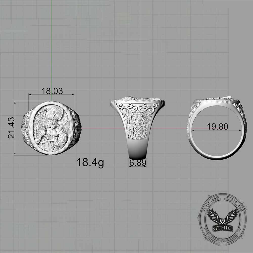 Valkyrie Warrior Winged Knight Sterling Silver Ring
