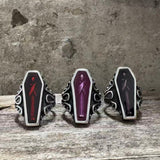 Vampire Coffin Stainless Steel Skull Ring