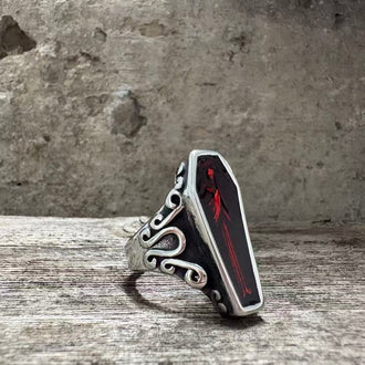 Vampire Coffin Stainless Steel Skull Ring