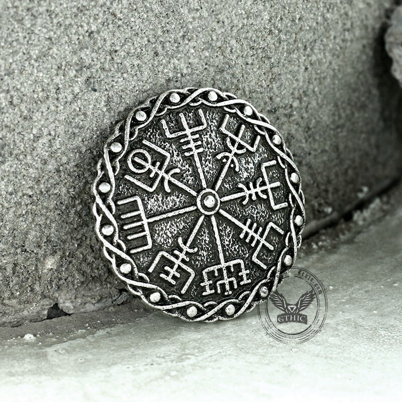 Vegvisir Viking Compass Alloy Brooch