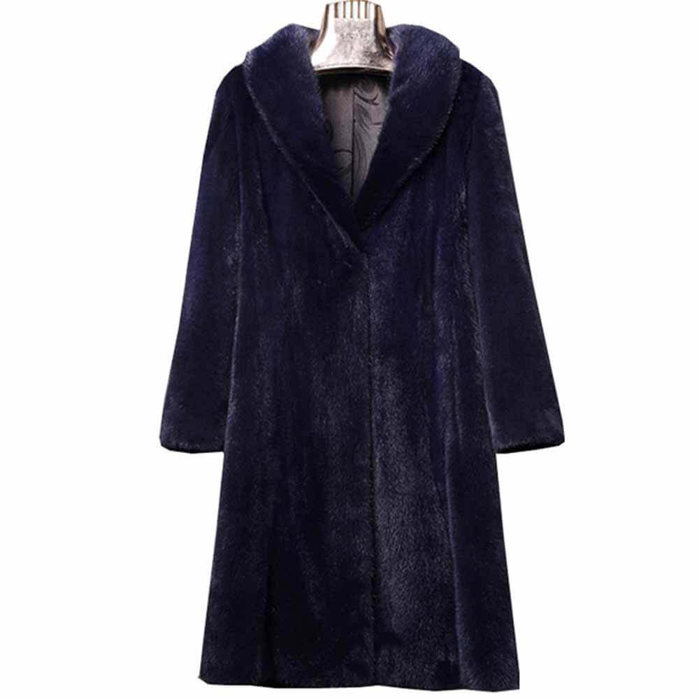 Velvet Slimming Warm Faux Fur Long Coat | Gthic.com