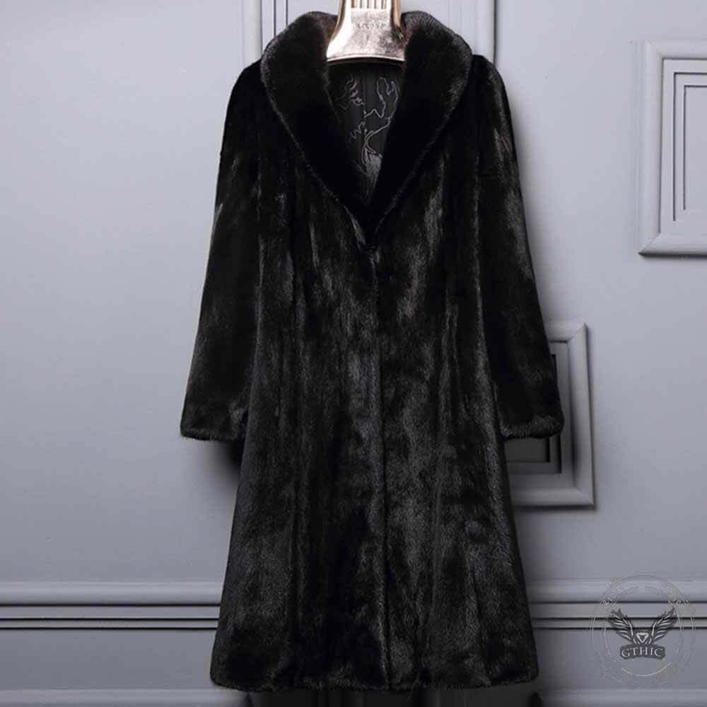 Velvet Slimming Warm Faux Fur Long Coat | Gthic.com