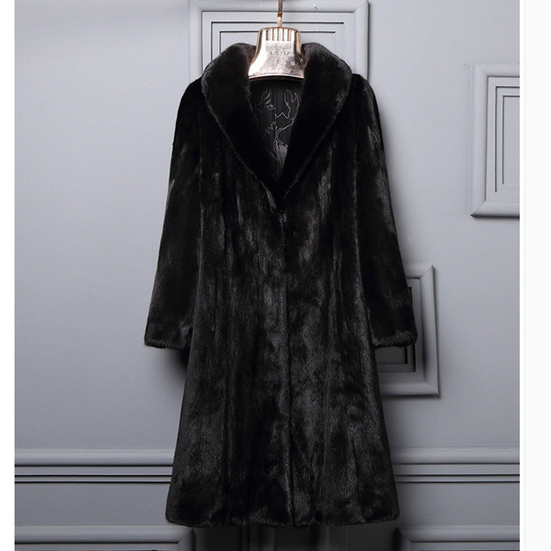 Velvet Slimming Warm Faux Fur Long Coat