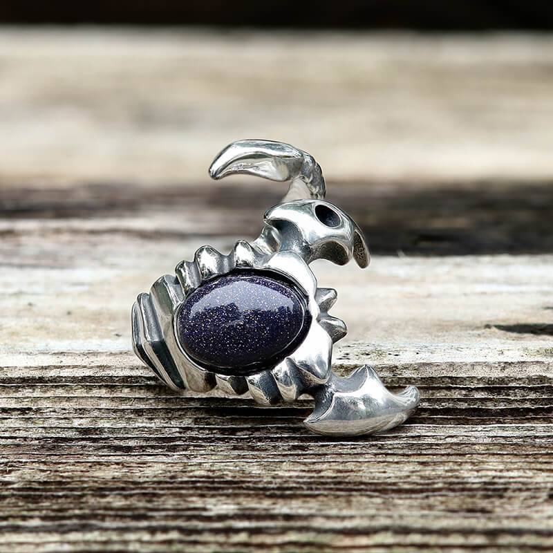 Venomous Scorpion CZ Stainless Steel Animal Ring03 blue| Gthic.com