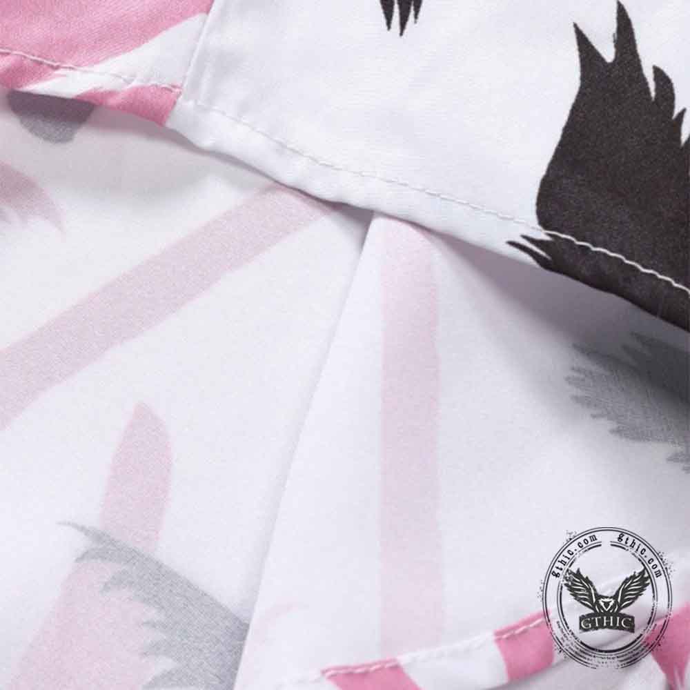 Versatile Beach Tree Print Vacation Shirt And Shorts Set
