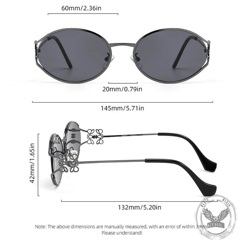 Versatile Metal Oval Bow PC Sunglasses