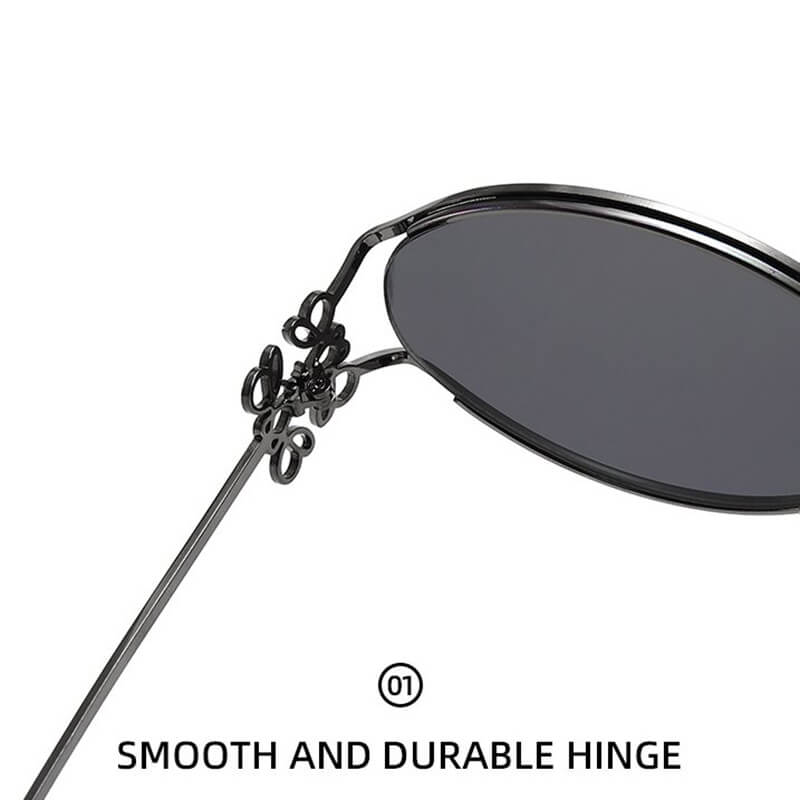 Versatile Metal Oval Bow PC Sunglasses