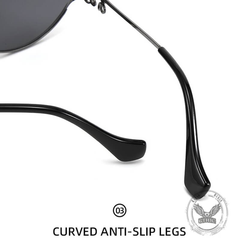 Versatile Metal Oval Bow PC Sunglasses | Gthic.com