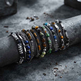 Versatile Natural Stone Beads Stainless Steel Bracelet | Gthic.com