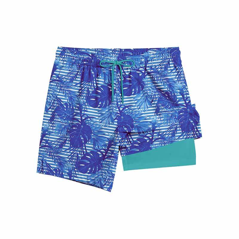 Versatile Plant Print Double-Layer Beach Shorts 02 | Gthic.com