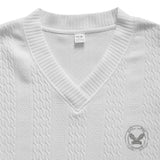 Versatile V-Neck Jacquard Casual Knit Top Pants Set