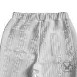 Versatile V-Neck Jacquard Casual Knit Top Pants Set