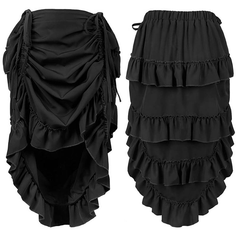  Victorian Gothic Wrap Ruffled Pirate Skirt | Gthic.com