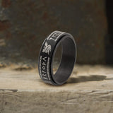 Viking Animal Runes Stainless Steel Spinner Ring | Gthic.com