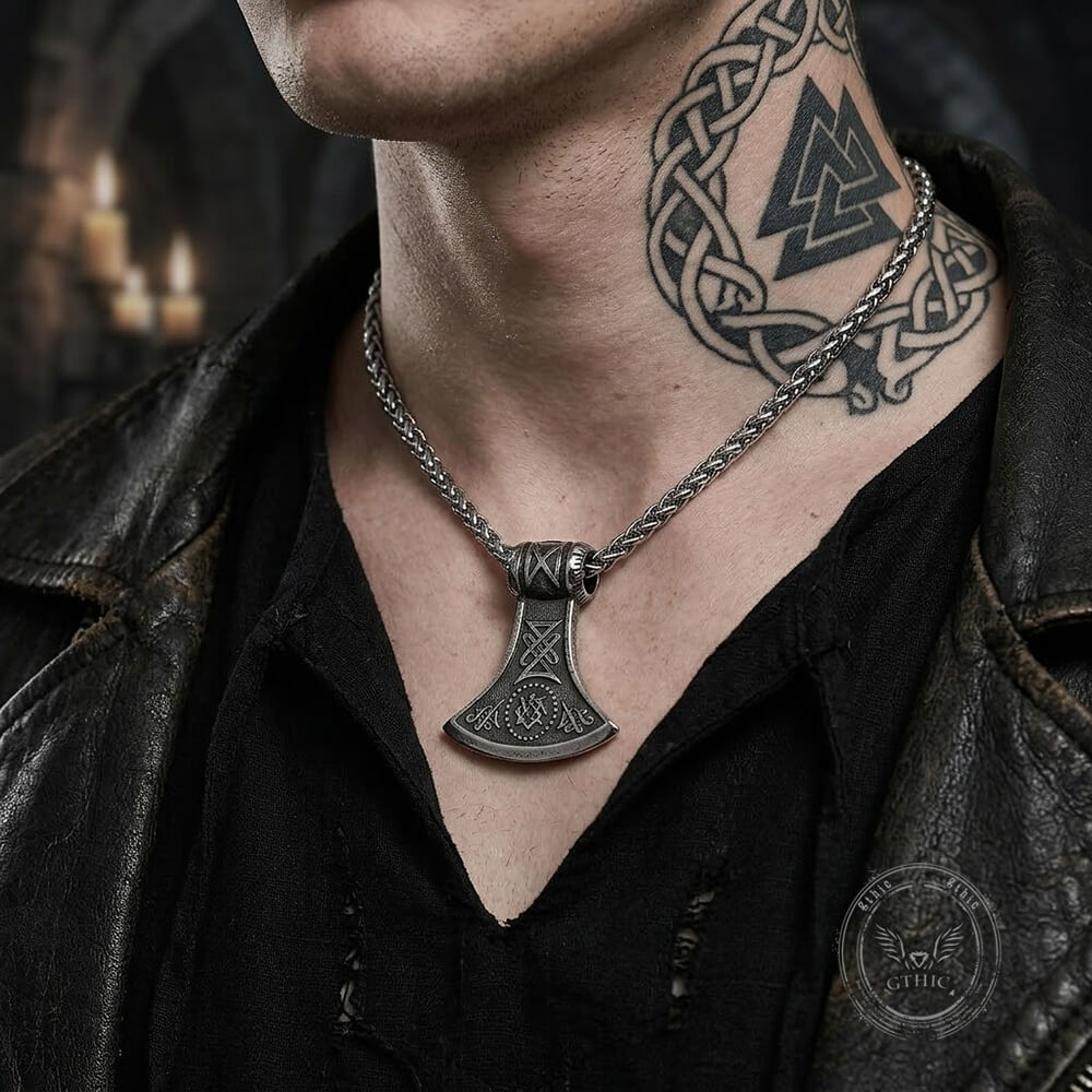 Viking Axe Stainless Steel Nordic Pendant | Gthic.com