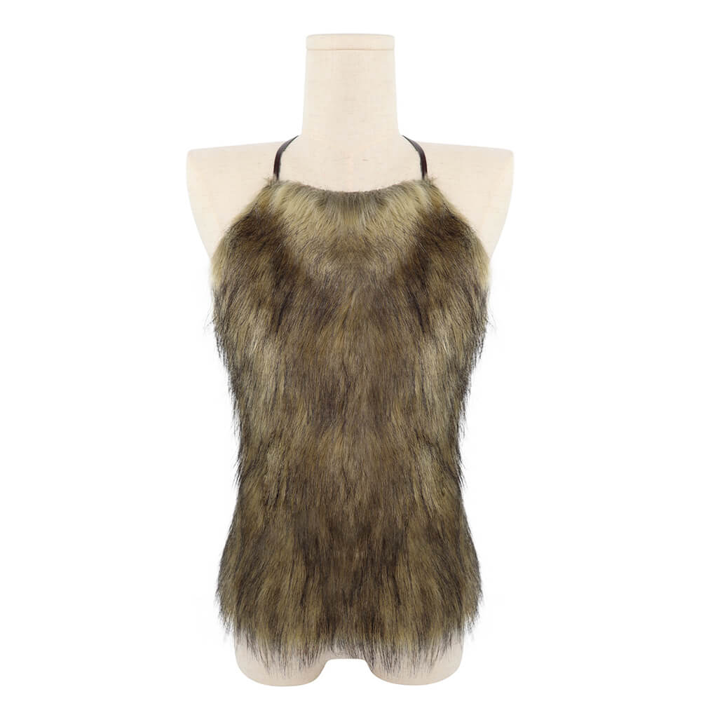 Viking Barbarian Faux Fur Halter Cosplay Costume