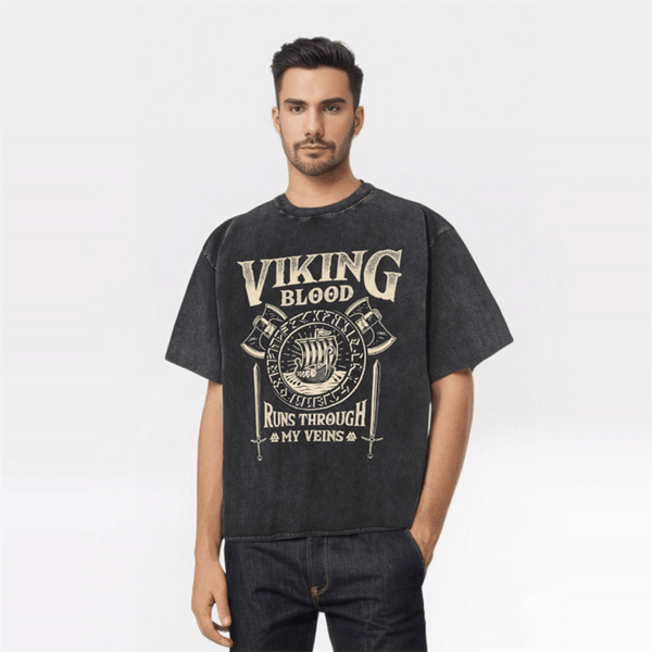 Viking Blood Runs Through My Veins T-shirt | Gthic.com