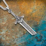 Viking Broken Sword Stainless Steel Amulet Pendant