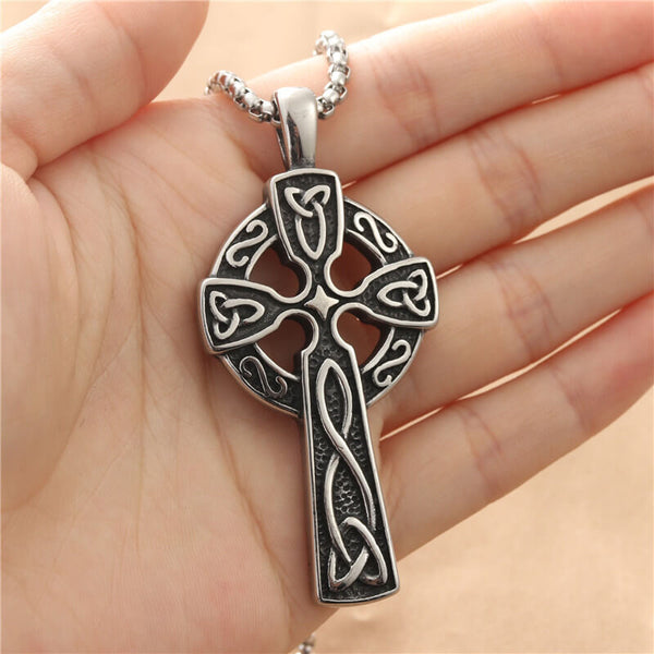 Viking Celtic Cross Stainless Steel Pendant