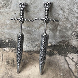 Viking Celtic Knot Sword Stainless Steel Earrings | Gthic.com