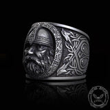 Viking Celtic Knot Warrior Silver Ring | Gthic.com
