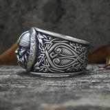 Viking Celtic Knot Warrior Sterling Silver Ring | Gthic.com