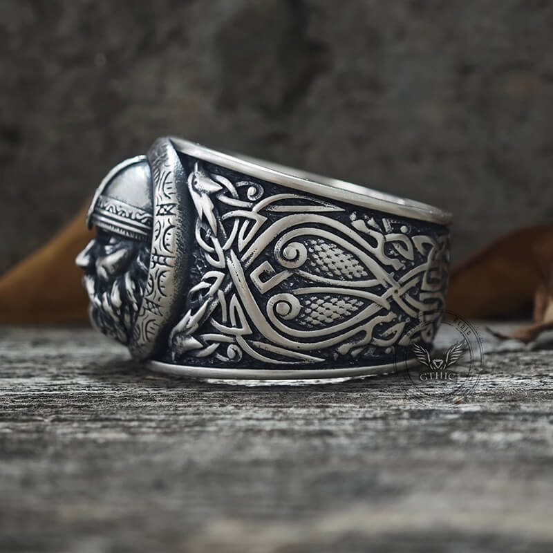 Viking Celtic Knot Warrior Sterling Silver Ring | Gthic.com