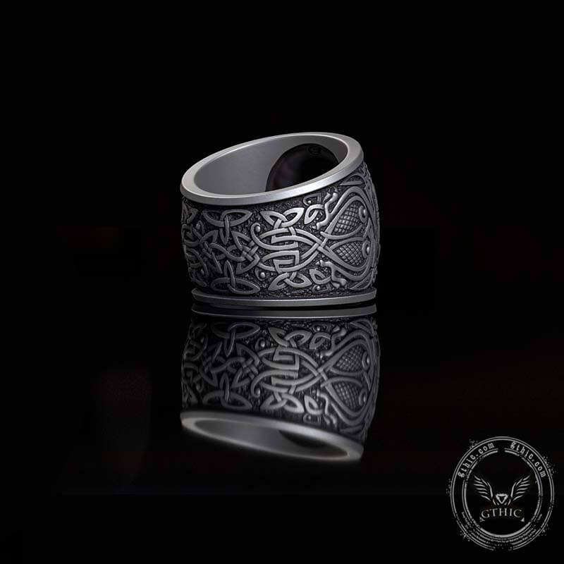 Viking Celtic Knot Warrior Sterling Silver Ring