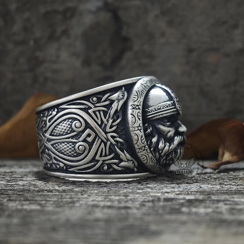 Viking Celtic Knot Warrior Sterling Silver Ring | Gthic.com