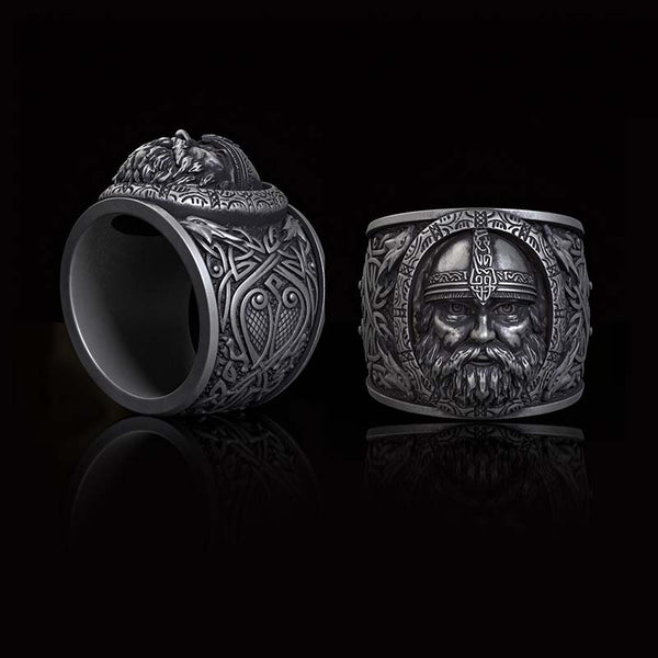 Viking Celtic Knot Warrior Sterling Silver Ring