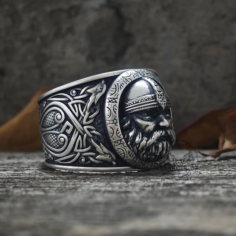 Viking Celtic Knot Warrior Sterling Silver Ring | Gthic.com