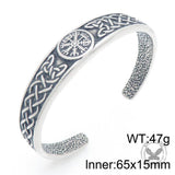 Viking Celtic Knot Wolf Head Stainless Steel Open Bracelet