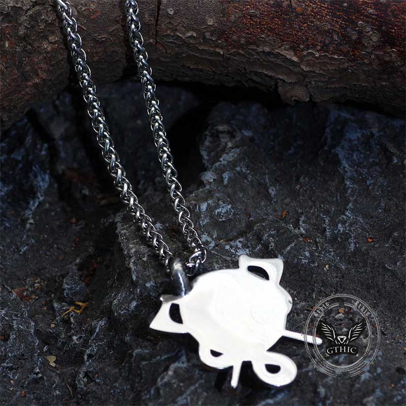 Viking Dragon Double Axe Vegvisir Stainless Steel Pendant