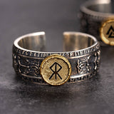 Viking Dragon Runes Sterling Silver Open Ring