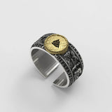 Viking Dragon Runes Sterling Silver Open Ring | Gthic.com