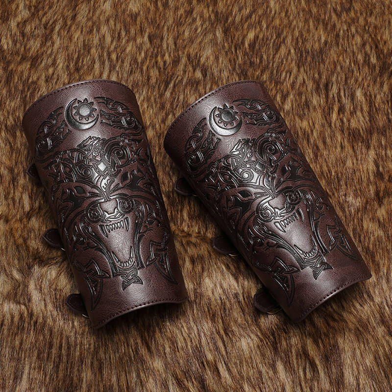 Viking Fenrir Wolf Warrior Bracers | Gthic.com