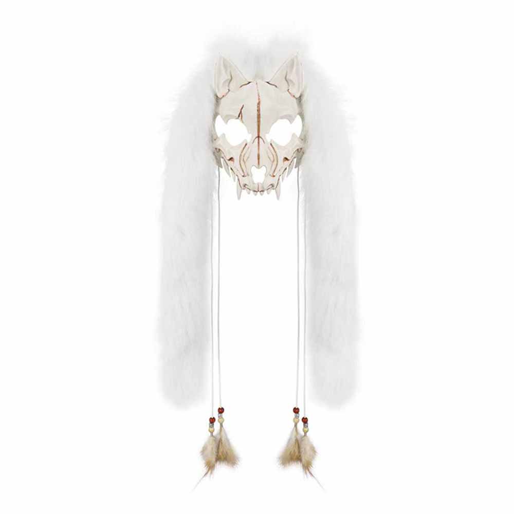 Viking Fox Long Ear Plush Cosplay Animal Mask | Gthic.com