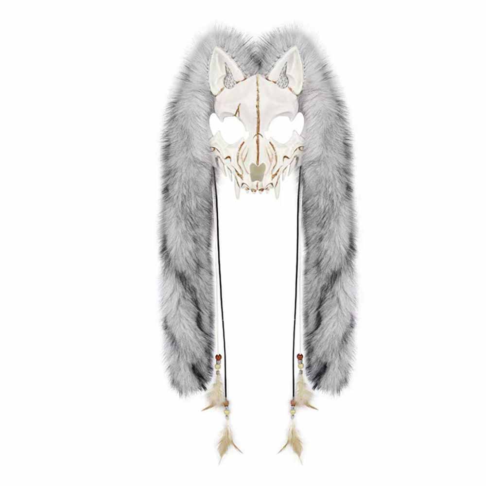 Gorro pasamontañas con máscara de esquí de punto Demon Horn