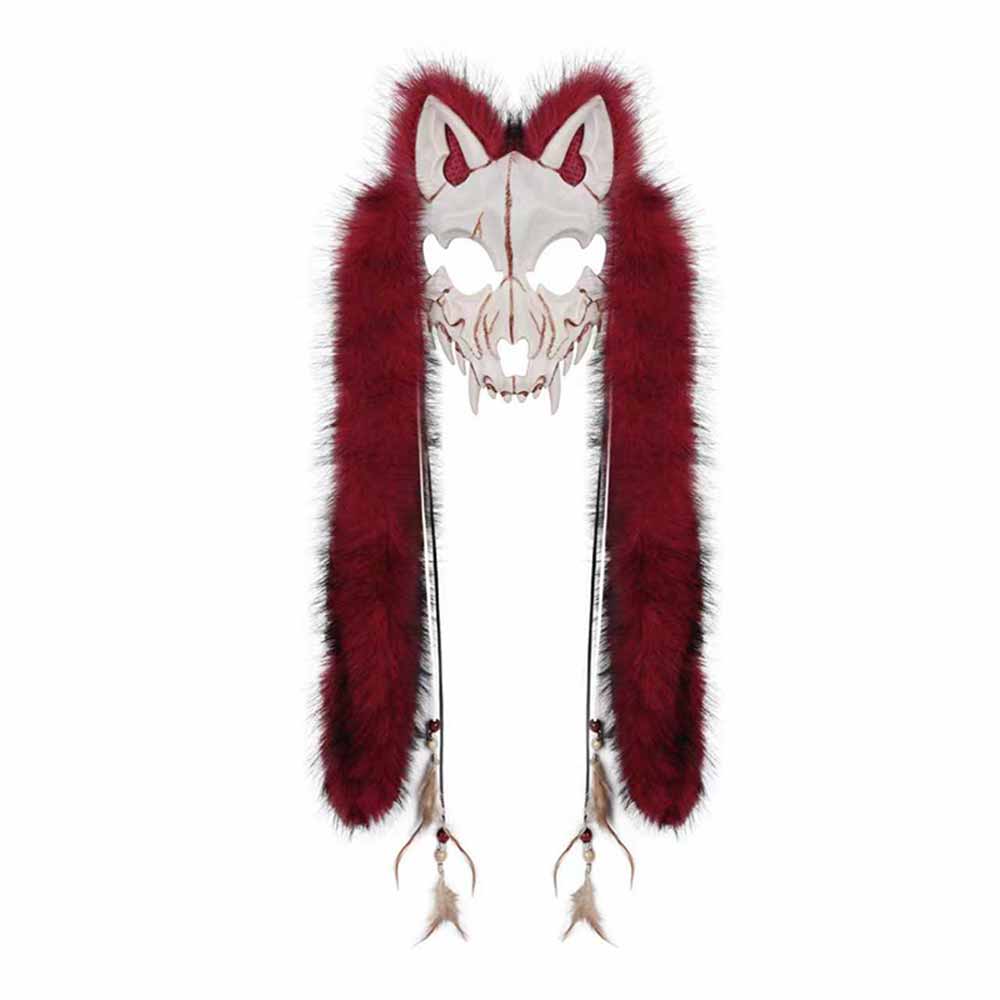 Gorro pasamontañas con máscara de esquí de punto Demon Horn