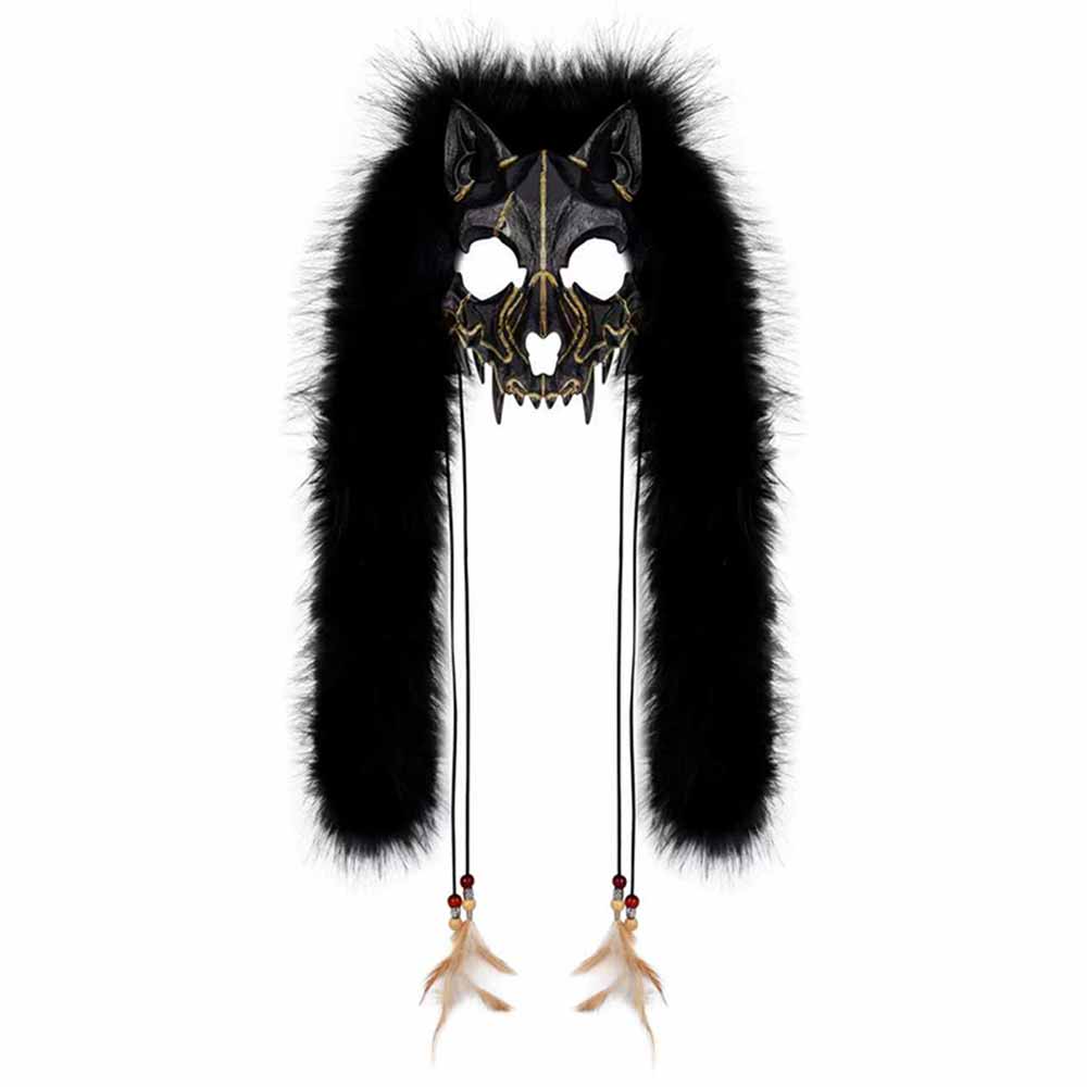 Gorro pasamontañas con máscara de esquí de punto Demon Horn