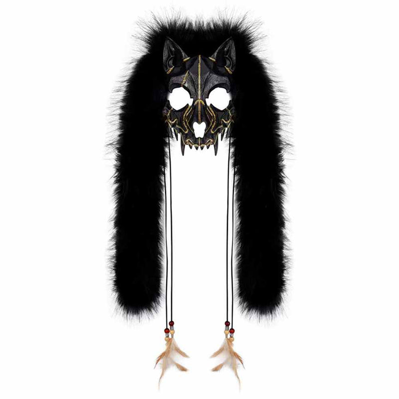 Gorro pasamontañas con máscara de esquí de punto Demon Horn