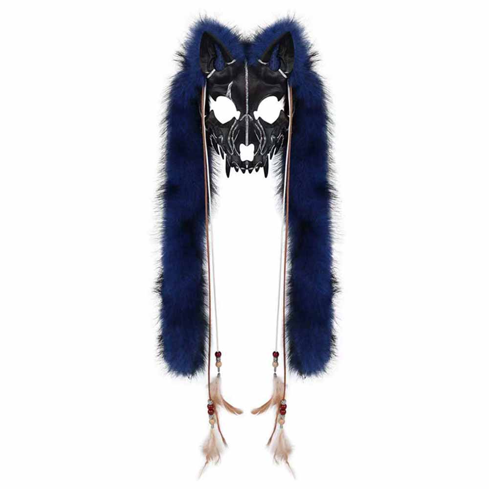 Gorro pasamontañas con máscara de esquí de punto Demon Horn