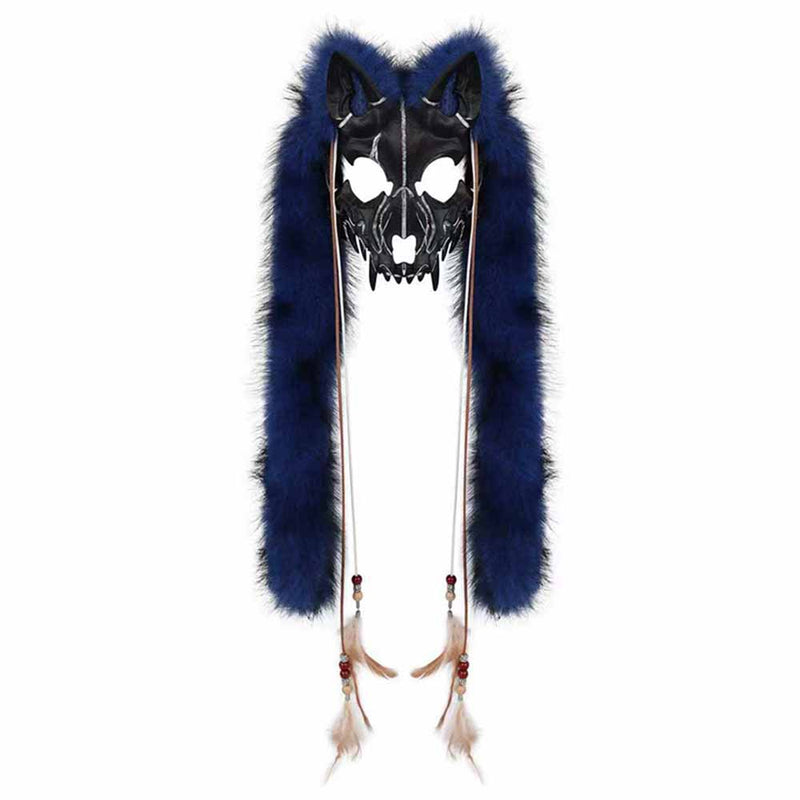 Gorro pasamontañas con máscara de esquí de punto Demon Horn