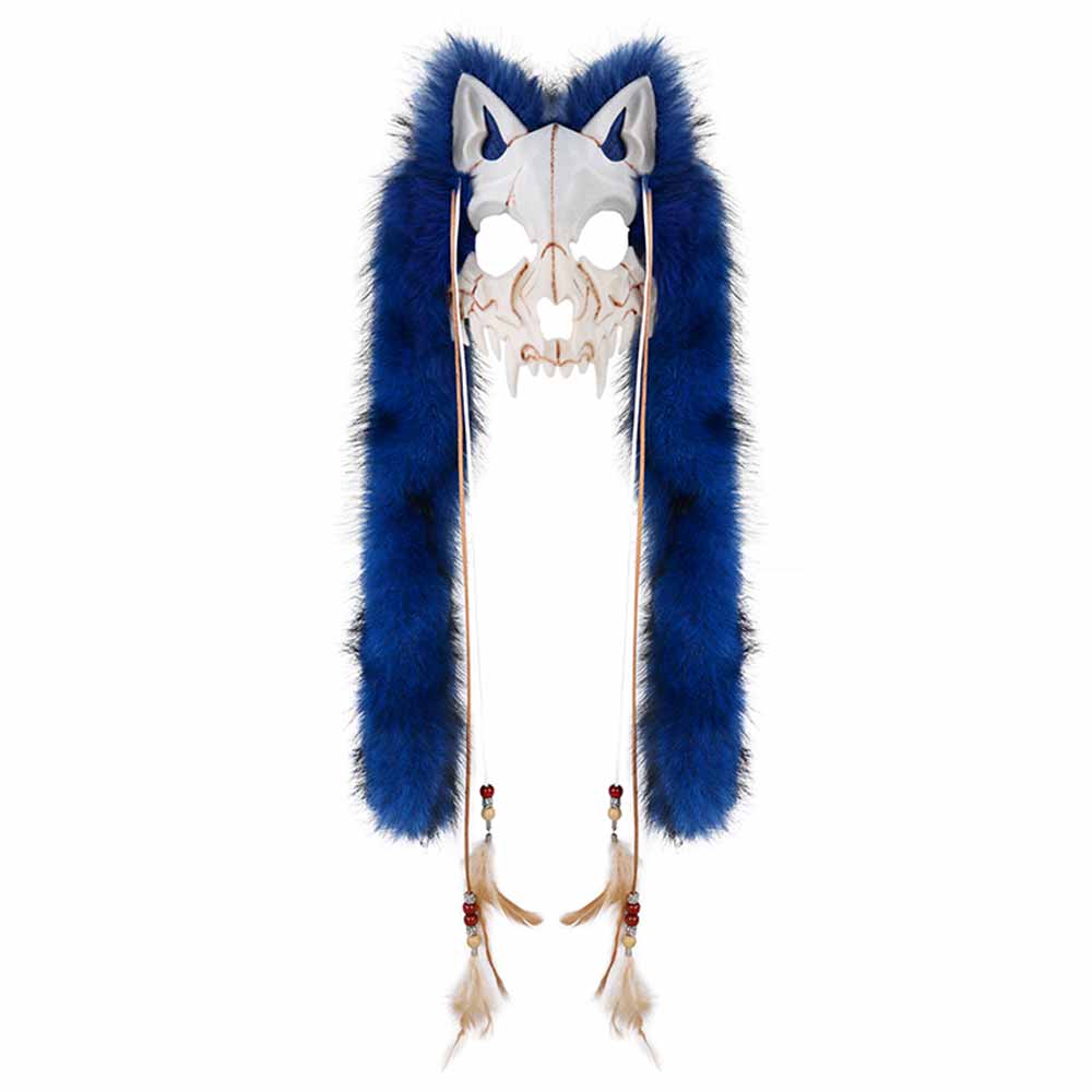 Gorro pasamontañas con máscara de esquí de punto Demon Horn