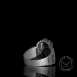 Mandaloriaanse symbool Sterling zilveren Skull Ring