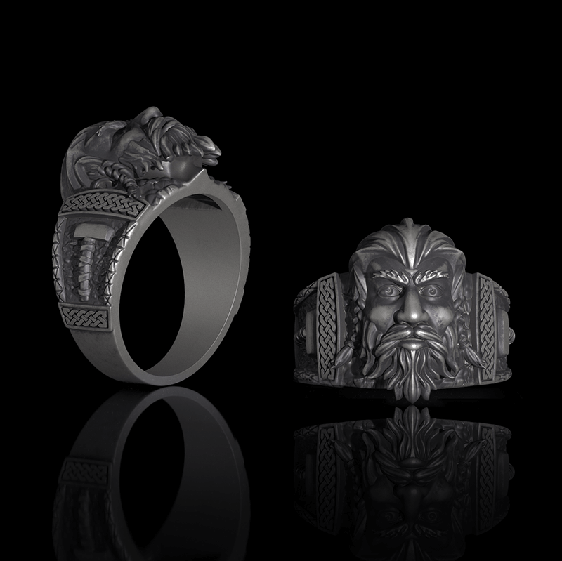 Viking God Thor's Hammer Sterling Silver Ring | Gthic.com