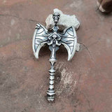 Viking Gorehowl Tomahawk Sterling zilveren schedel hanger