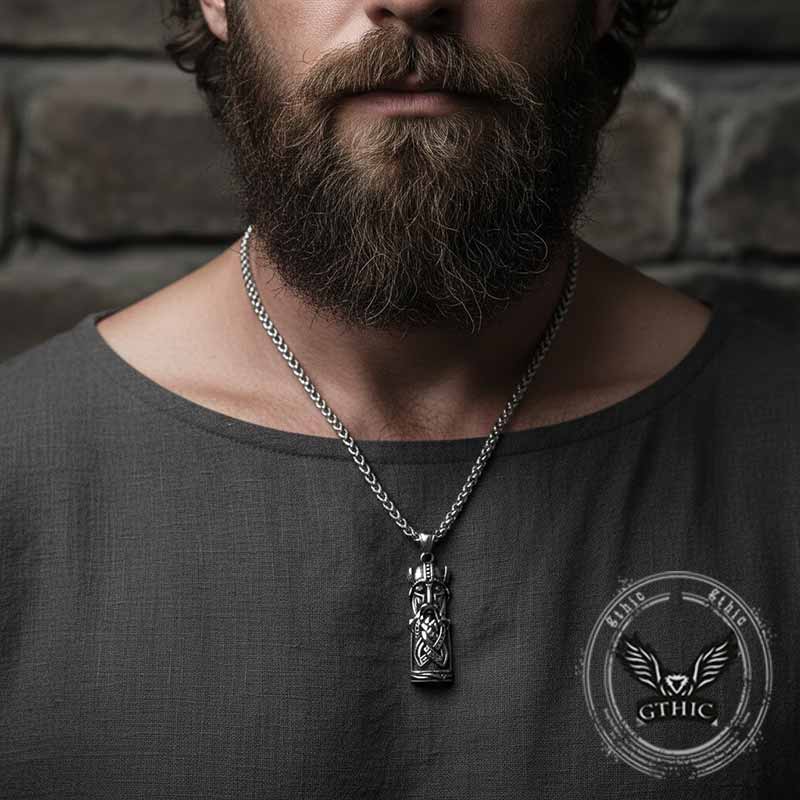 Viking Odin Portrait Warrior Stainless Steel Pendant | Gthic.com
